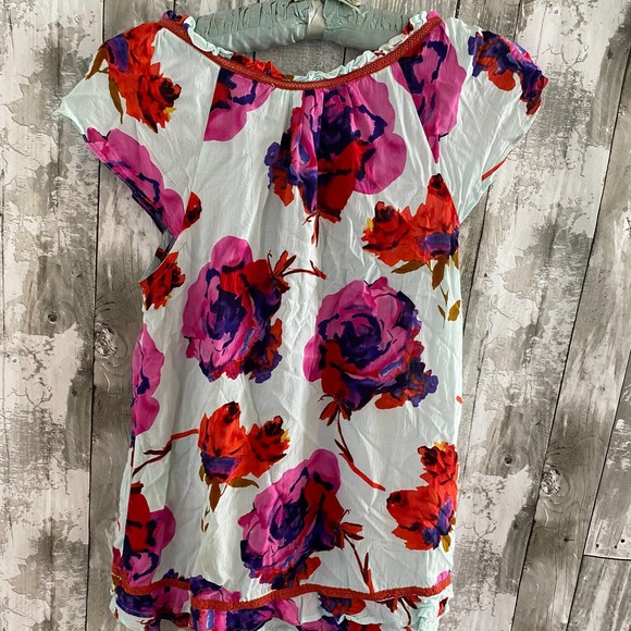 E By eloise floral short sleeve blouse M - Picture 6 of 6